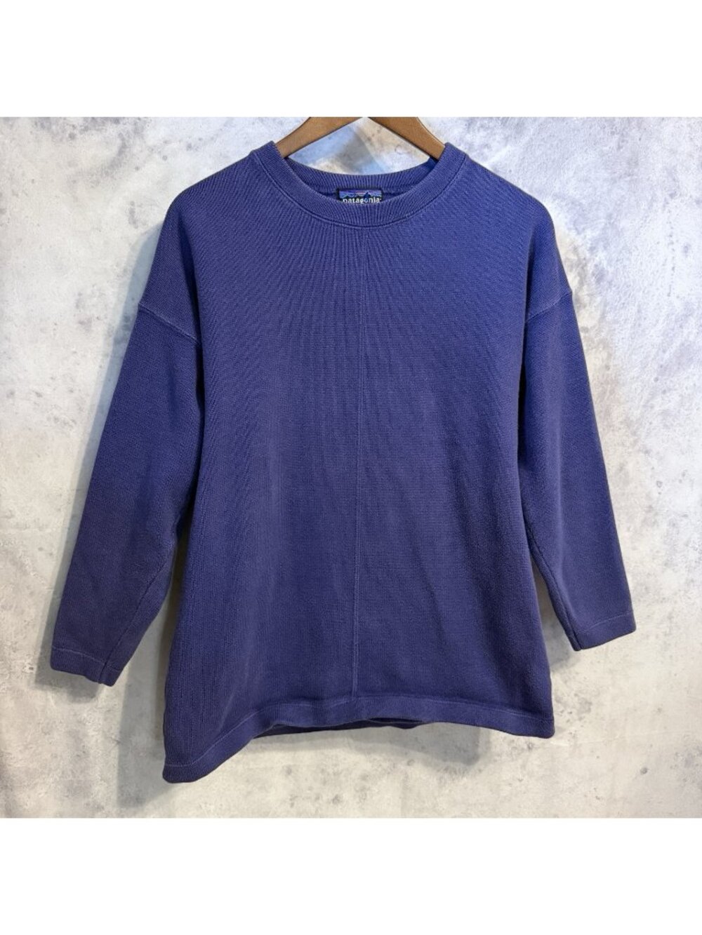 Patagonia Organic Cotton Knit Sweater Womens Medium M Purple Crew Neck Vintage